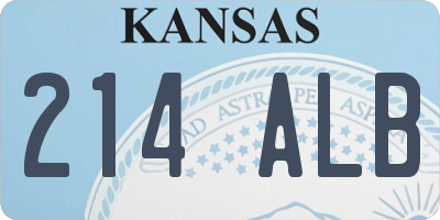 KS license plate 214ALB