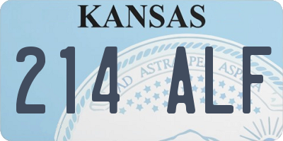 KS license plate 214ALF