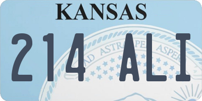KS license plate 214ALI