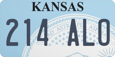 KS license plate 214ALO