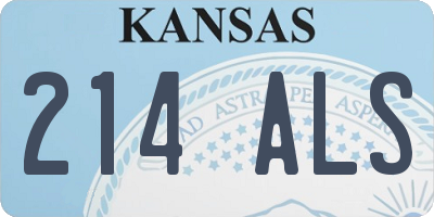 KS license plate 214ALS