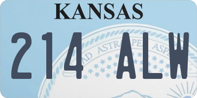 KS license plate 214ALW