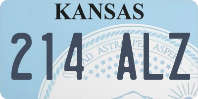 KS license plate 214ALZ