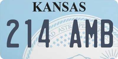 KS license plate 214AMB