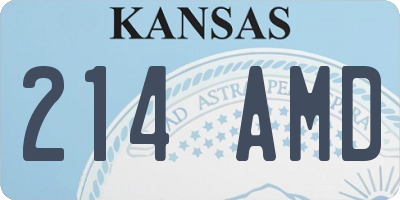 KS license plate 214AMD