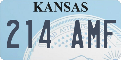 KS license plate 214AMF