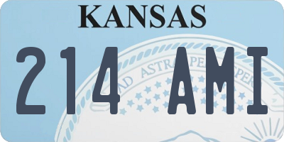 KS license plate 214AMI