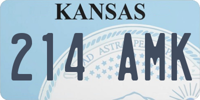 KS license plate 214AMK