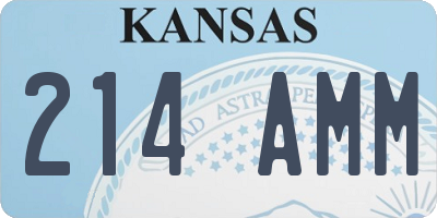 KS license plate 214AMM