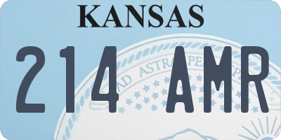 KS license plate 214AMR