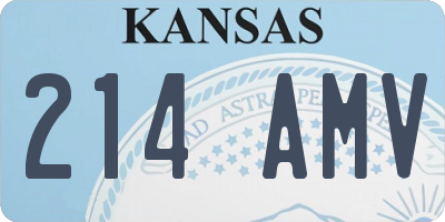 KS license plate 214AMV