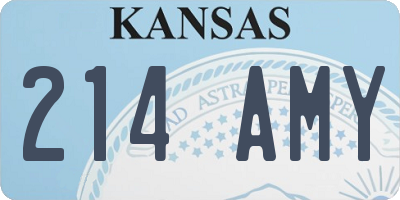 KS license plate 214AMY