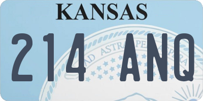 KS license plate 214ANQ