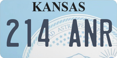 KS license plate 214ANR