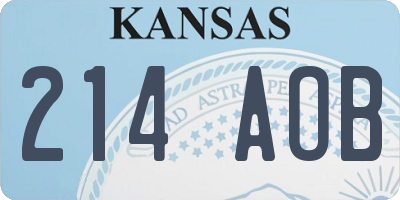 KS license plate 214AOB