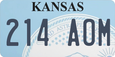 KS license plate 214AOM