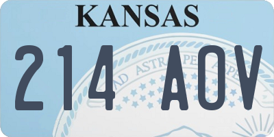 KS license plate 214AOV