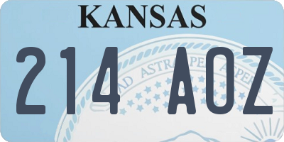 KS license plate 214AOZ