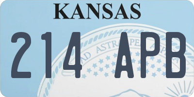 KS license plate 214APB