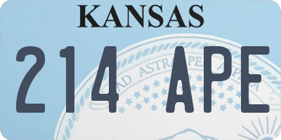 KS license plate 214APE