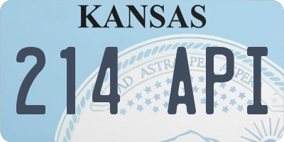 KS license plate 214API