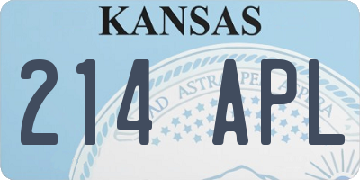 KS license plate 214APL