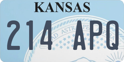 KS license plate 214APQ