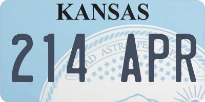 KS license plate 214APR