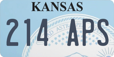 KS license plate 214APS