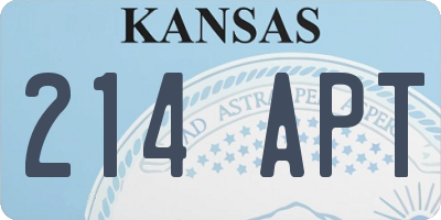 KS license plate 214APT