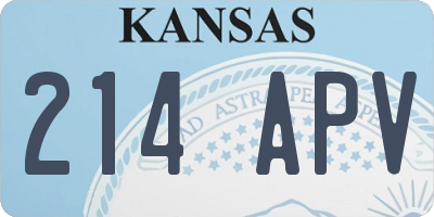 KS license plate 214APV