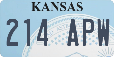 KS license plate 214APW