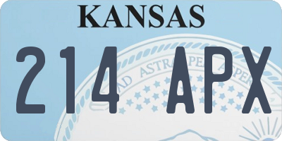KS license plate 214APX
