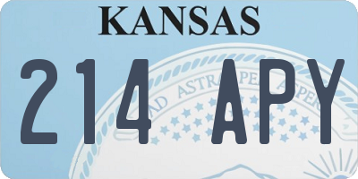 KS license plate 214APY