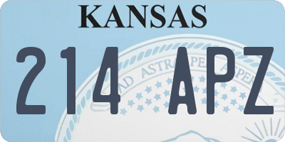 KS license plate 214APZ