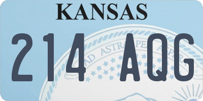 KS license plate 214AQG