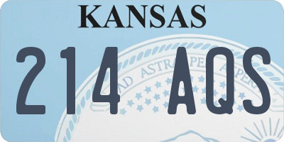 KS license plate 214AQS