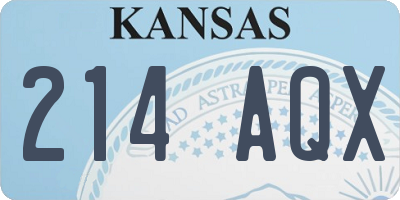 KS license plate 214AQX