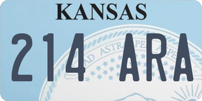 KS license plate 214ARA