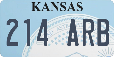 KS license plate 214ARB