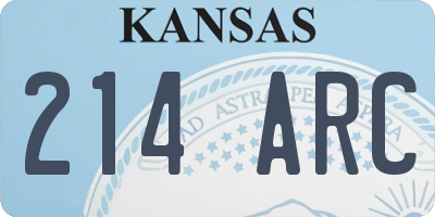 KS license plate 214ARC