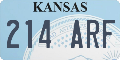 KS license plate 214ARF
