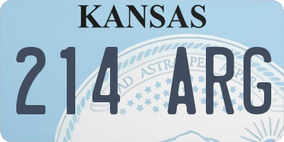 KS license plate 214ARG