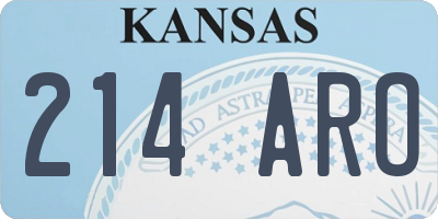 KS license plate 214ARO