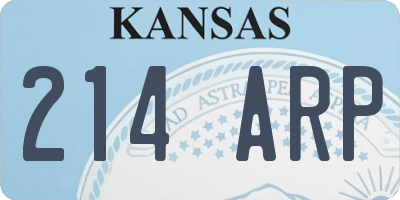 KS license plate 214ARP