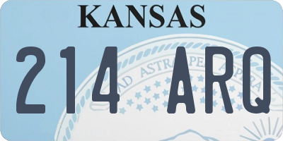 KS license plate 214ARQ