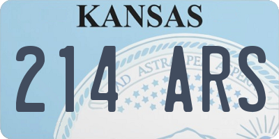 KS license plate 214ARS