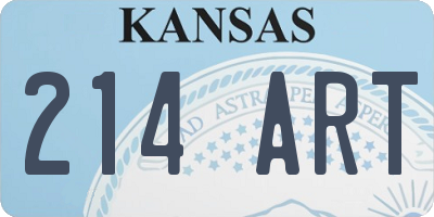 KS license plate 214ART