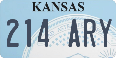 KS license plate 214ARY