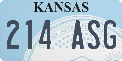 KS license plate 214ASG